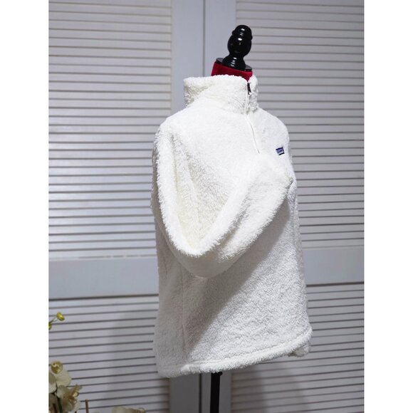 Patagonia Women's Ivory Sherpa Fleece 1/4 Zip Pullover Size Medium 2205 - Picture 3 of 14